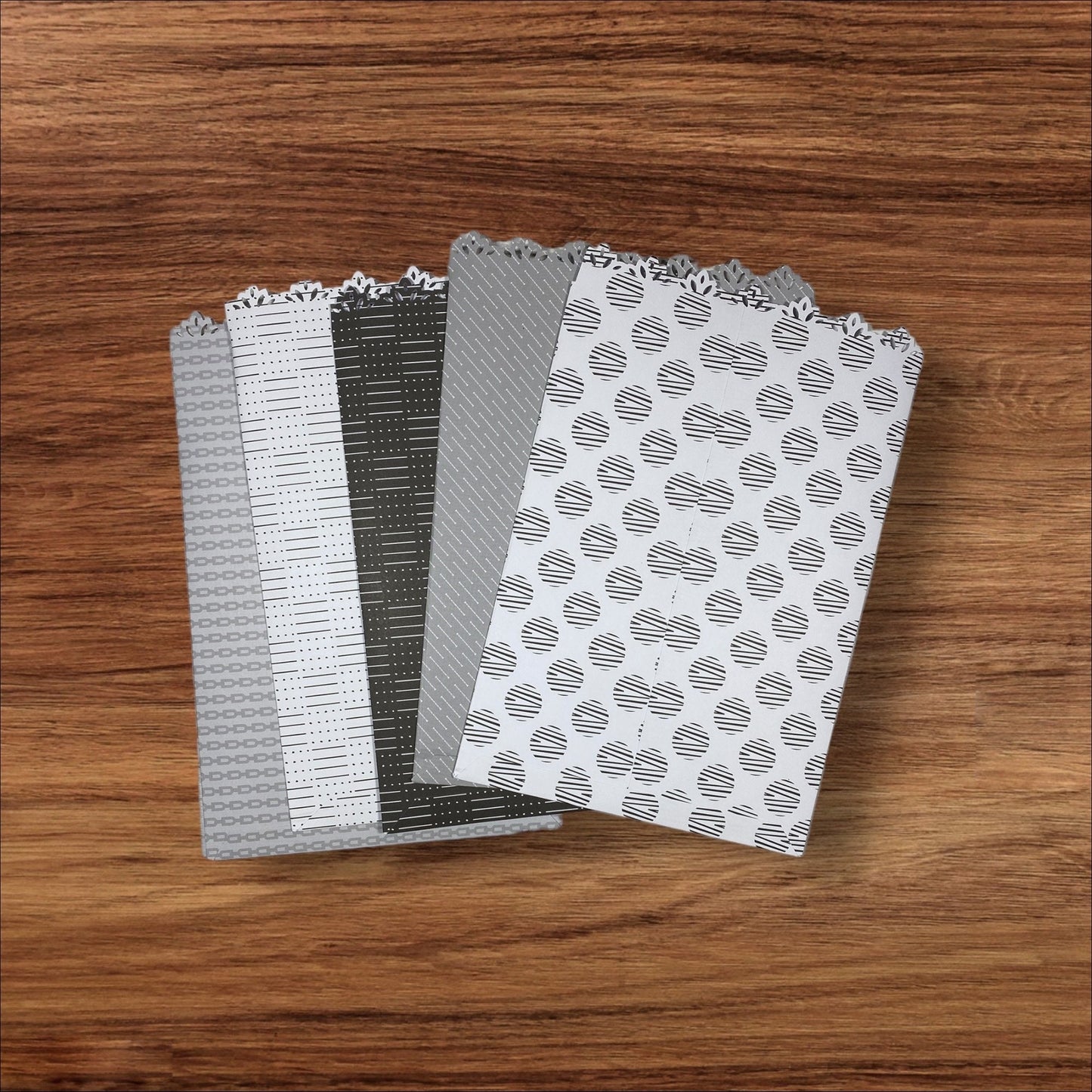 10 Flat Paper Bags, 5.25" x 7.75" Handmade Gift Bag, Junk Journal Supplies, Flat Decorative Edge Sack, Crafting Supplies, Free USA Shipping