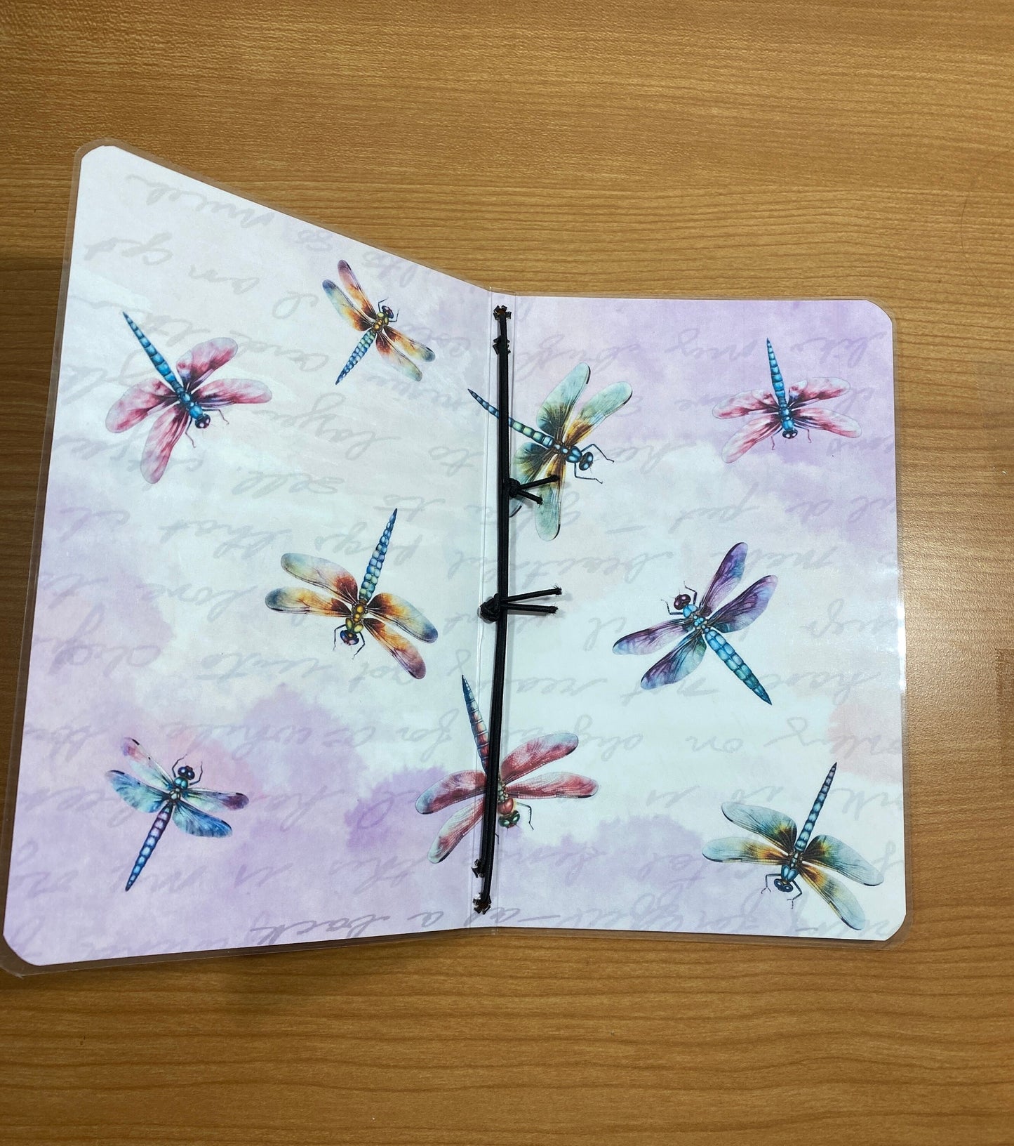 Pastel Dragonfly Travelers Notebook Cover, Laminated Book Cover, Refillable Junk Journal Butterflies, Gift for Her, FREE SHIPPING