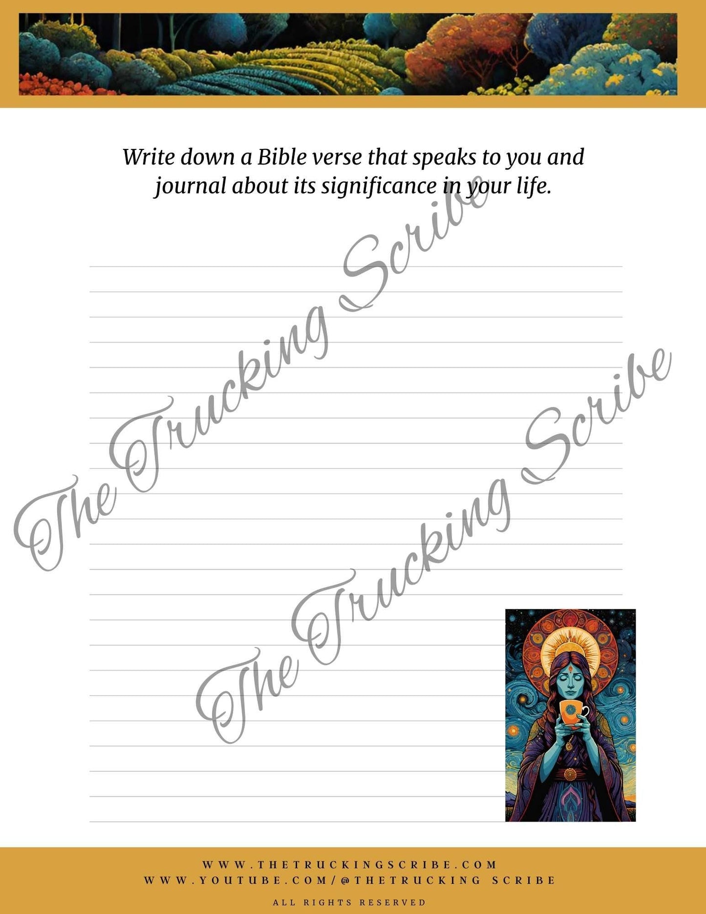 Prayer Journal: Bible Verse Prompts, Reflect & Express (Digital Download)