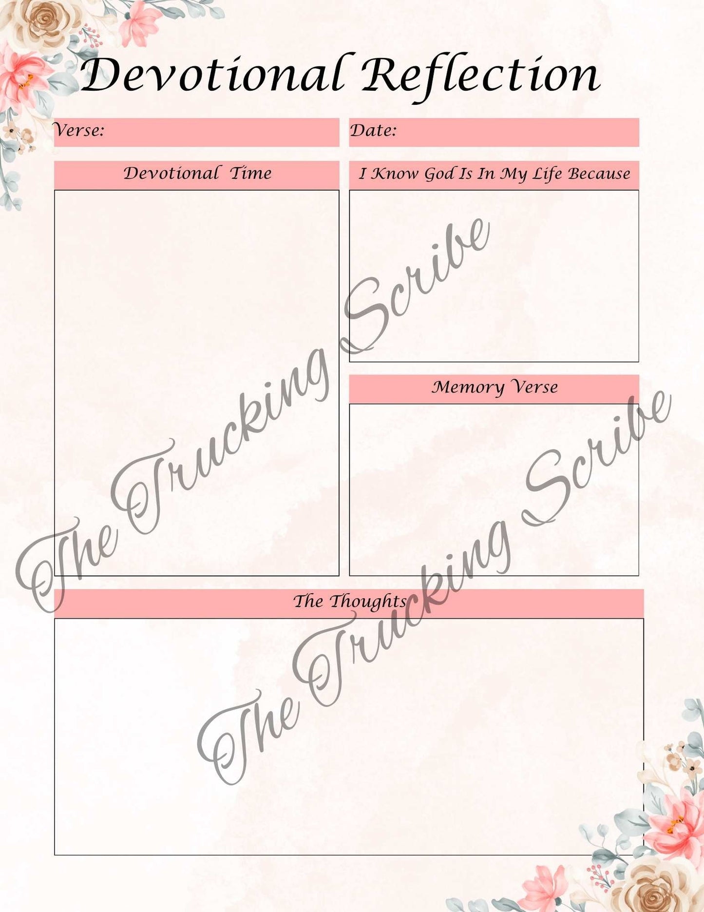 Pink Devotional Planner Journal Yearly