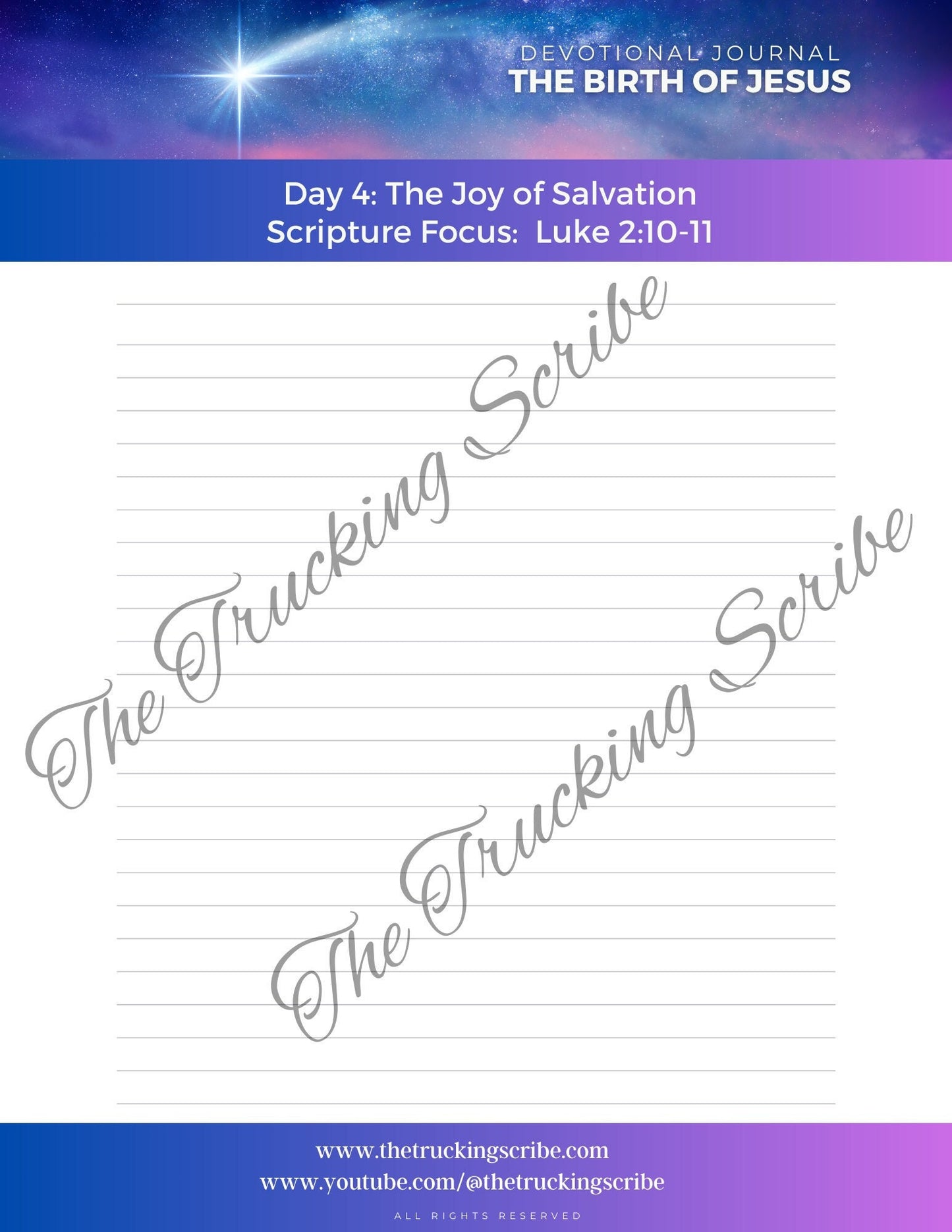 Birth of Jesus Devotional Journal: 31-Day Bible Prompts (Digital Download)