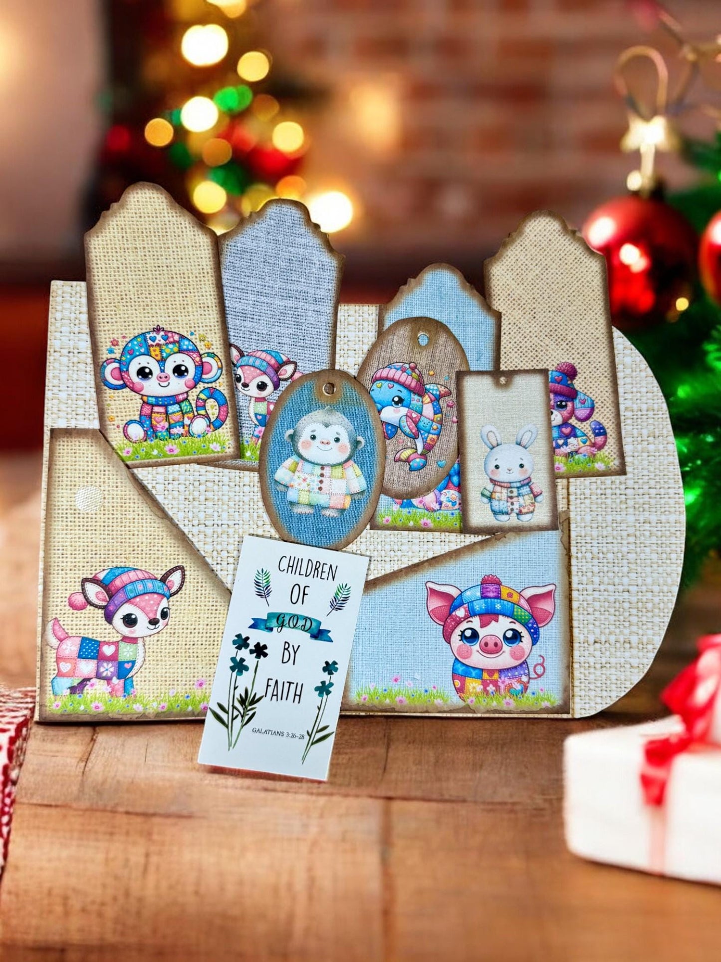 Wishing You The Best For You & Your Baby-To-Be Folio | Patchwork Stuffed Animals Gift Card | Newborn Wishes Collection Book | Print At Home