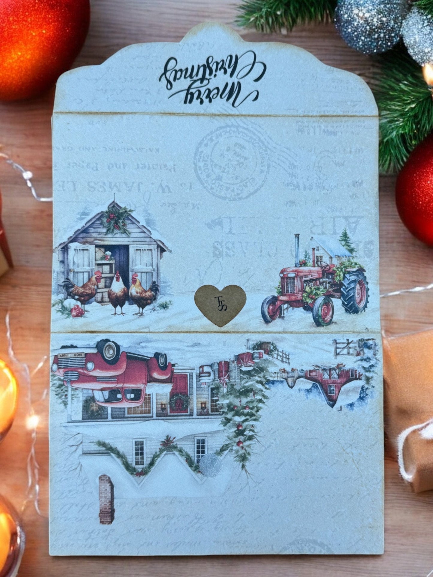 Rustic Christmas On The Farm Folio, Vintage Farmhouse Junk Journal, Rustic Barn Pages, Cozy Farm Animals, Homespun Theme
