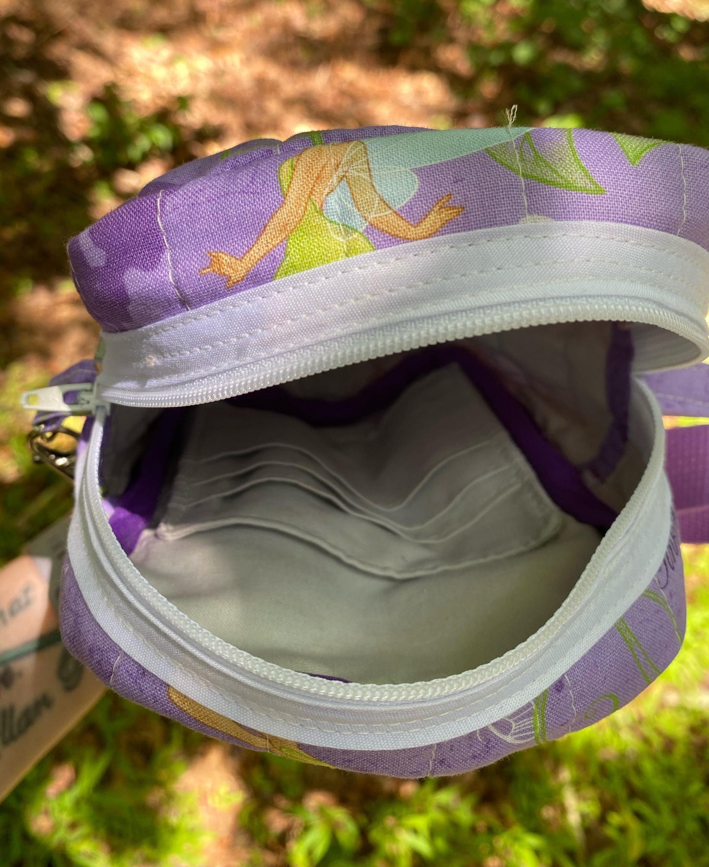 Tinker Bell Crossbody Bag, Quilted Fairy Purse, Adjustable Purple Strap, 4.5"x6", Small Magical Gift, Fairy Lovers, Cargo Stitch Collection