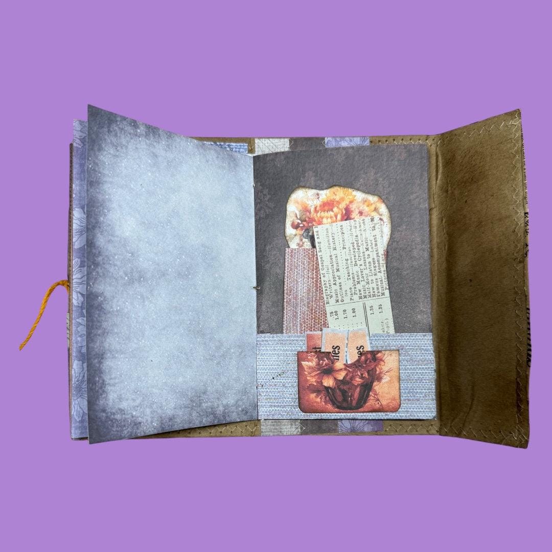 Halloween Witch Junk Journal – Coffee‑Dyed Grimoire, Mystical Art Diary, Handmade Spellbound Notebook