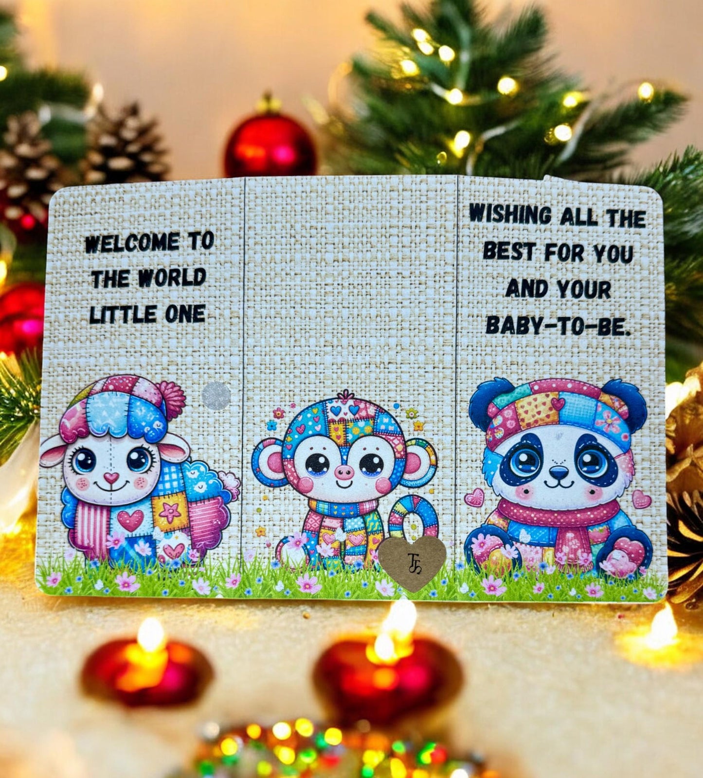 Wishing You The Best For You & Your Baby-To-Be Folio | Patchwork Stuffed Animals Gift Card | Newborn Wishes Collection Book | Print At Home