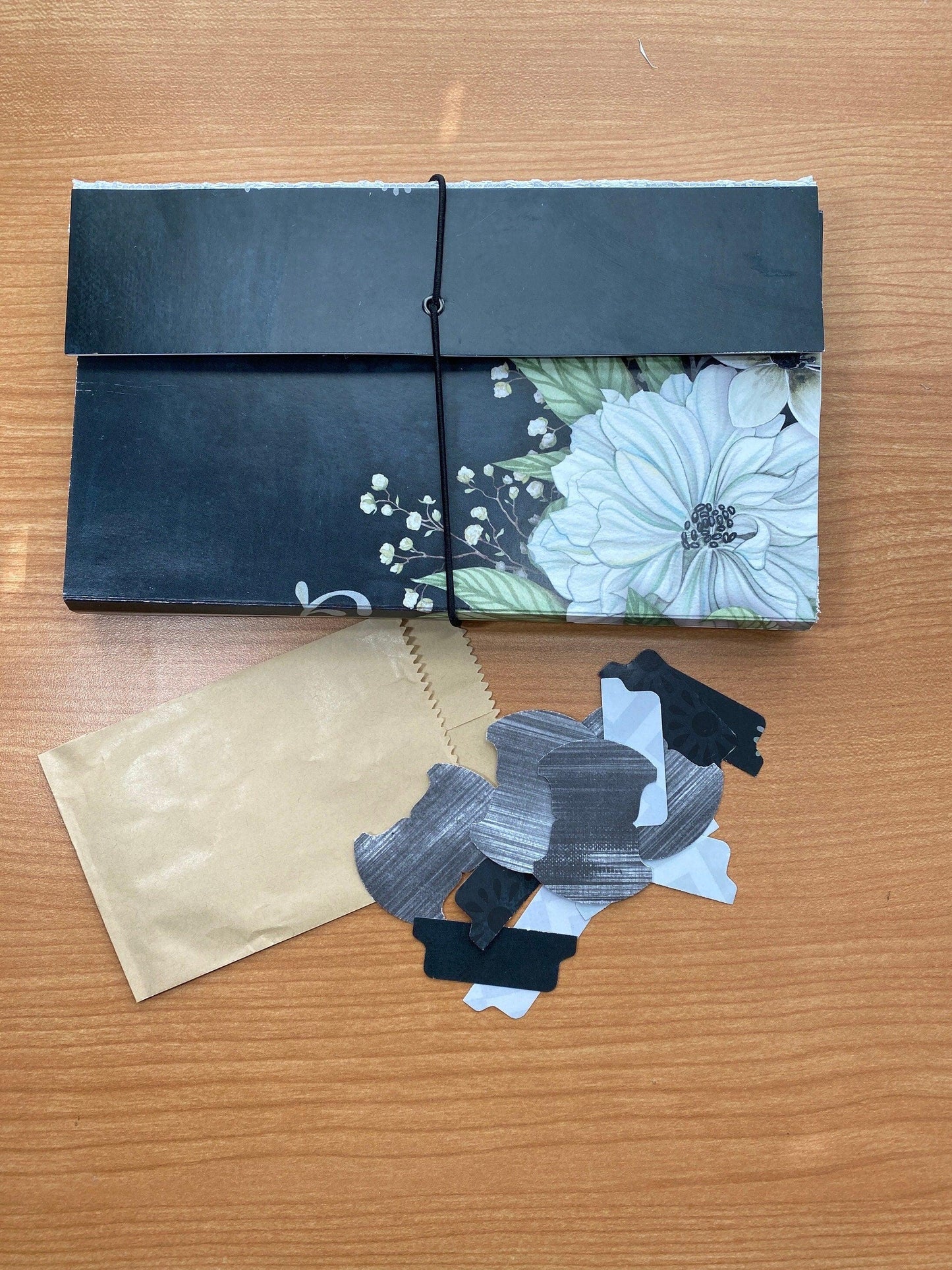 Floral Accordion File Organizer Expandable Document Holder Handmade Paper Organizer Office Organization Receipt Keeper