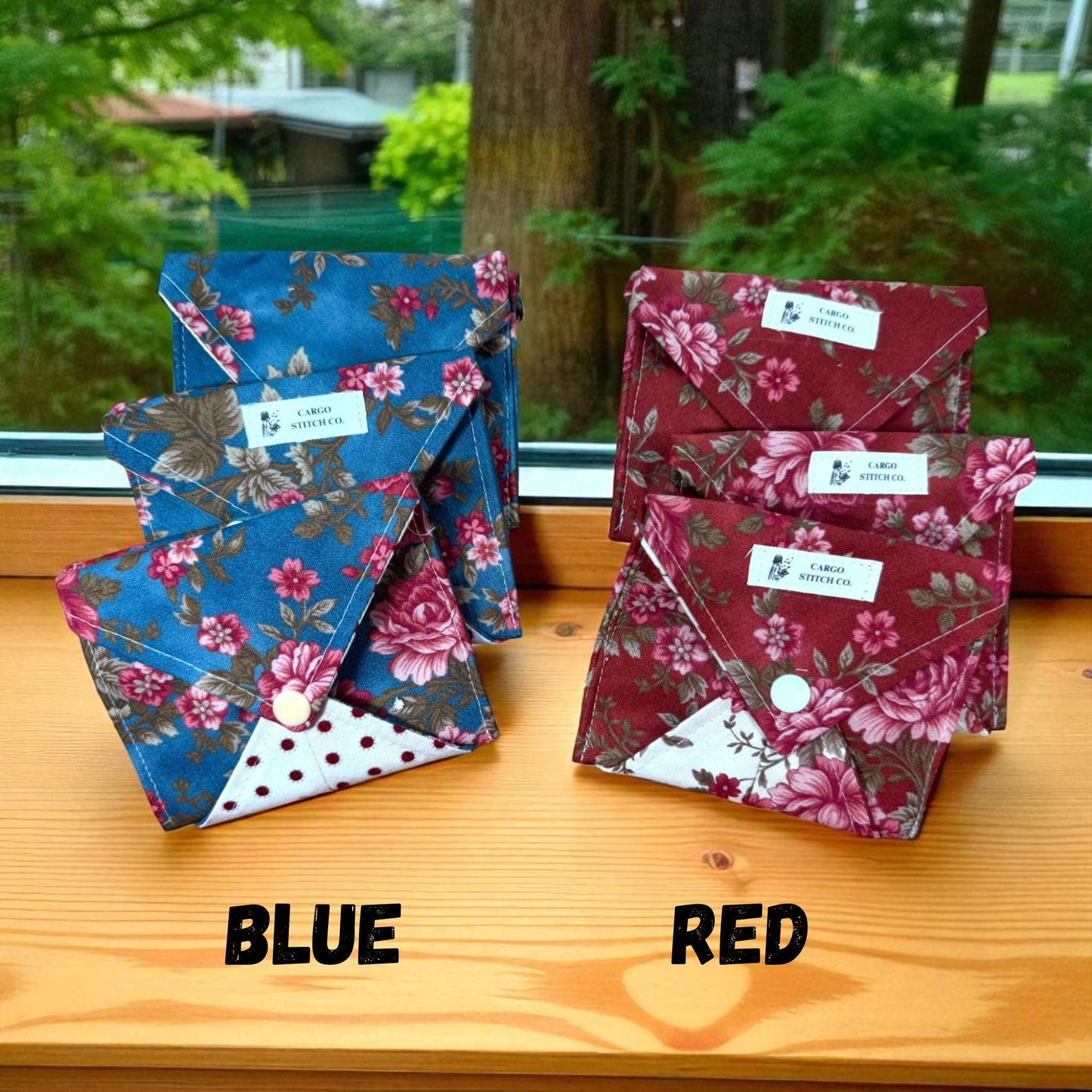 Compact Floral Wallet: Handmade Cotton Snap Pouch by Cargo Stitch Co.