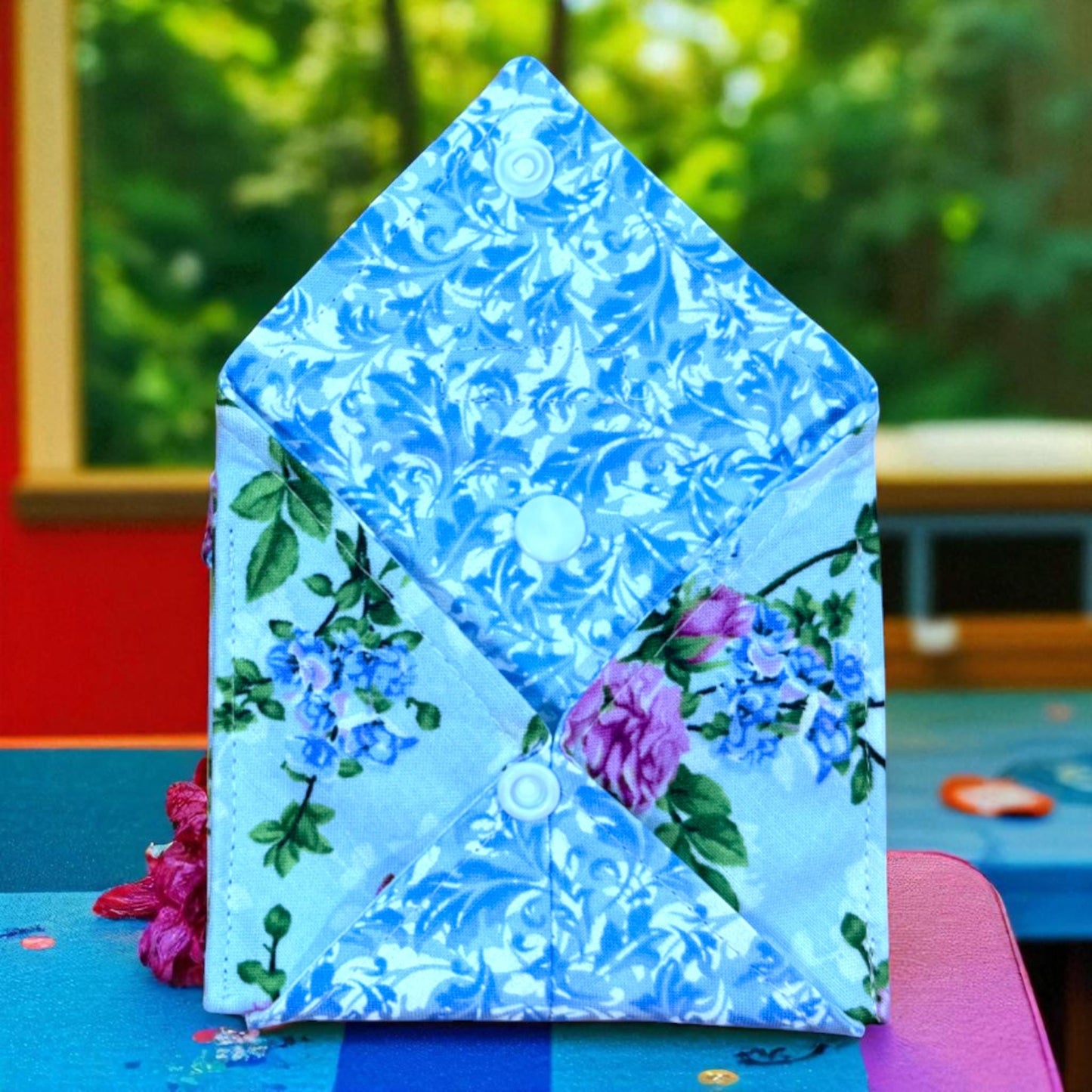 Floral Snap Wallet: Quilted Handmade Organizer - Garden Gate Collection