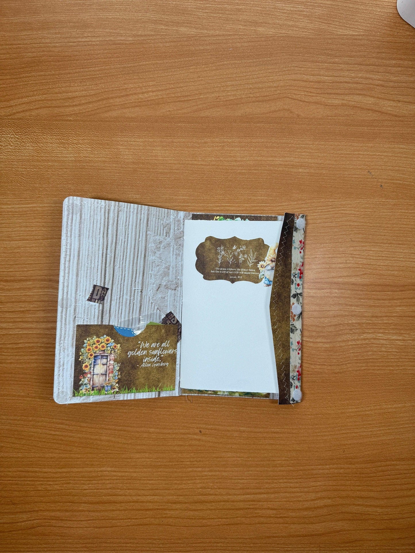 The Beauty of God and Sunflowers Folio – Faith-Based Prayer Journal & Ephemera Organizer