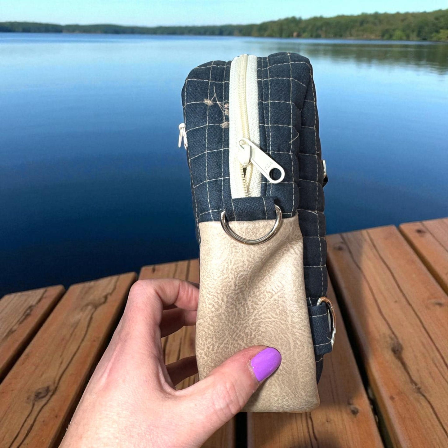 Midnight Garden Quilted Backpack – Handmade Crossbody Bag | Everyday Carry Collection | Cargo Stitch Co.