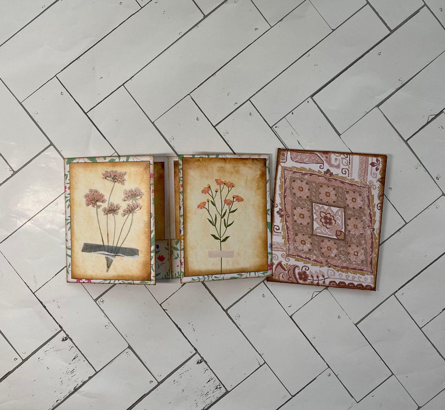 Vintage Flowers ATC Card Folio: Artist Trading Card Holder