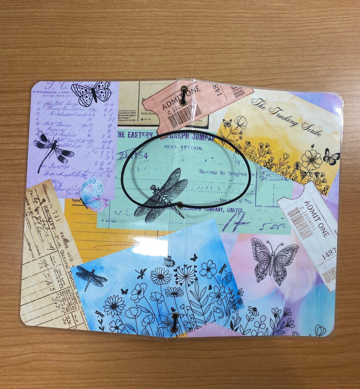 Collaged Travelers Notebook Laminated Cover