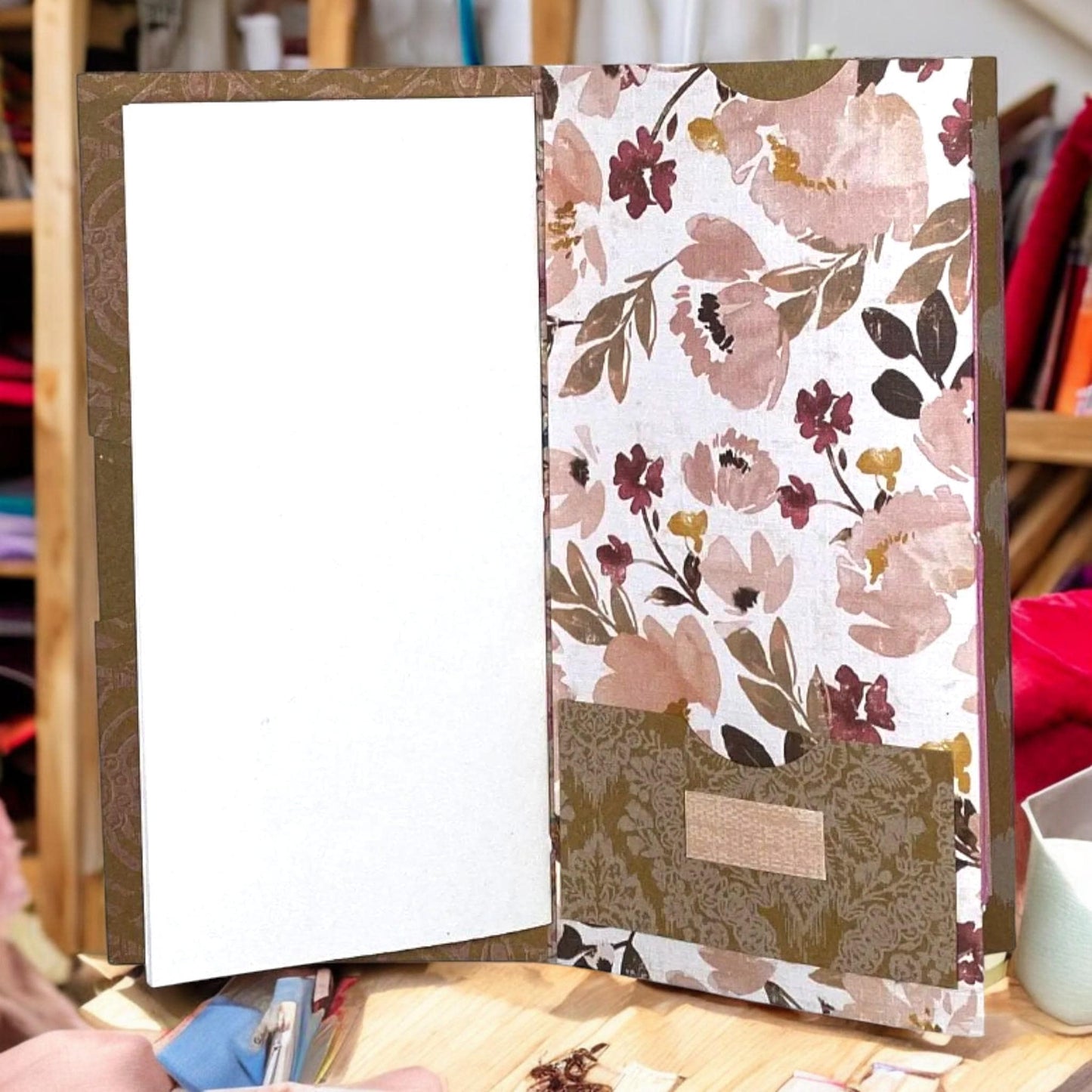 Halloween Angel Junk Journal – Handmade Flip-Flop Journal with Tags, Coffee-Dyed Pages, Pockets, Spooky Ephemera & Vintage Layers