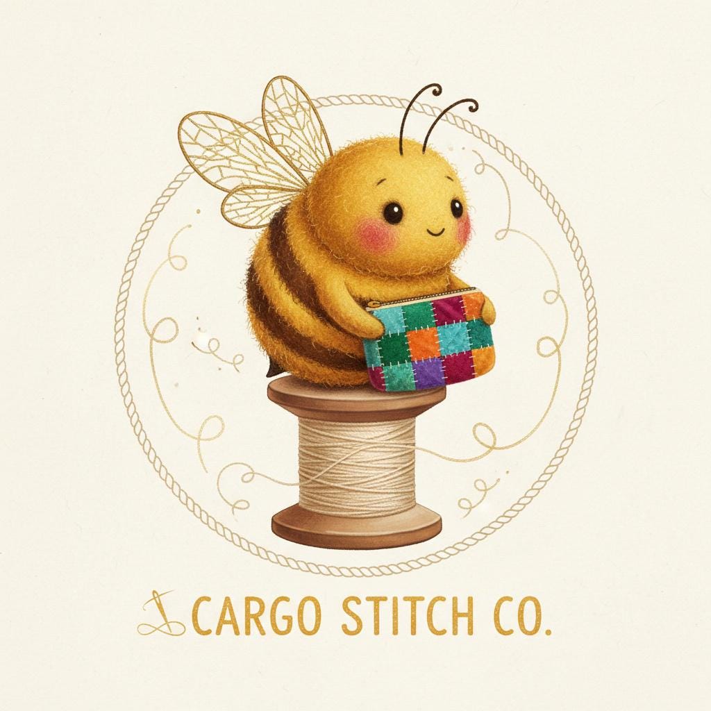 Floral & Mushroom Tea Wallet – Quilted 4-Pocket Tea Bag Organizer | Handmade Travel Pouch by Cargo Stitch Co.