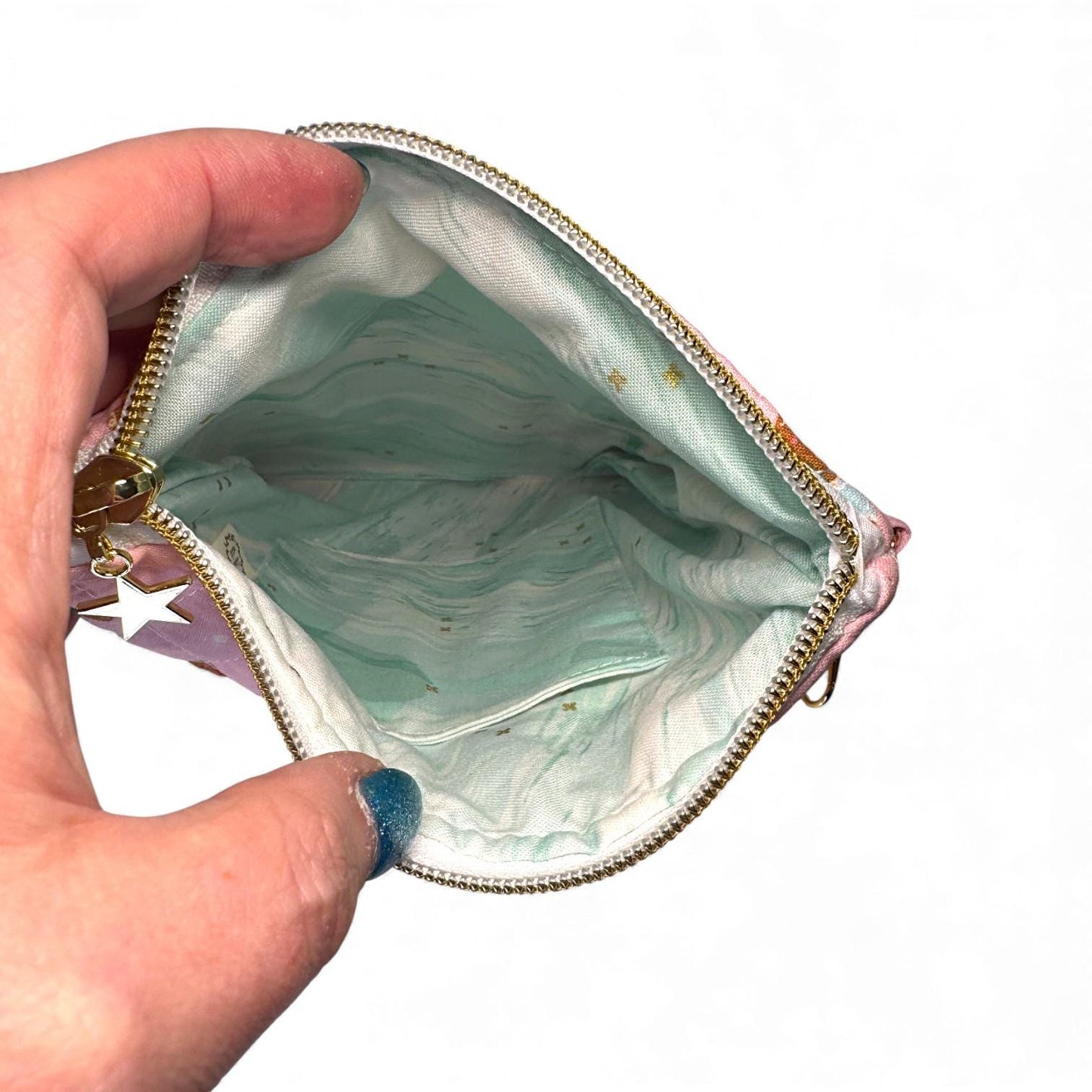 Quilted Tablet Sleeve 7×10 – Pink Gingerbread – Peppermint Lane – Padded iPad Mini & Kindle Case with Gold Zipper Interior Pocket