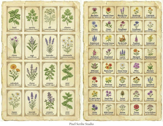 Vintage Naturalist Ephemera Kit | Printable Junk Journal Bundle | Botanical Labels & Specimen Cards
