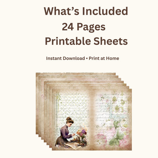 The Seamstress’s Diary Vol. 3 | 24 Page Vintage Sewing Folio Kit | Printable Junk Journal Ephemera
