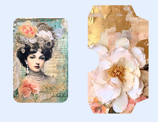 Whispering Garden – The Quiet Collection | Peach Floral Junk Journal Kit, Soft Botanical Ephemera & Printable Collage Papers
