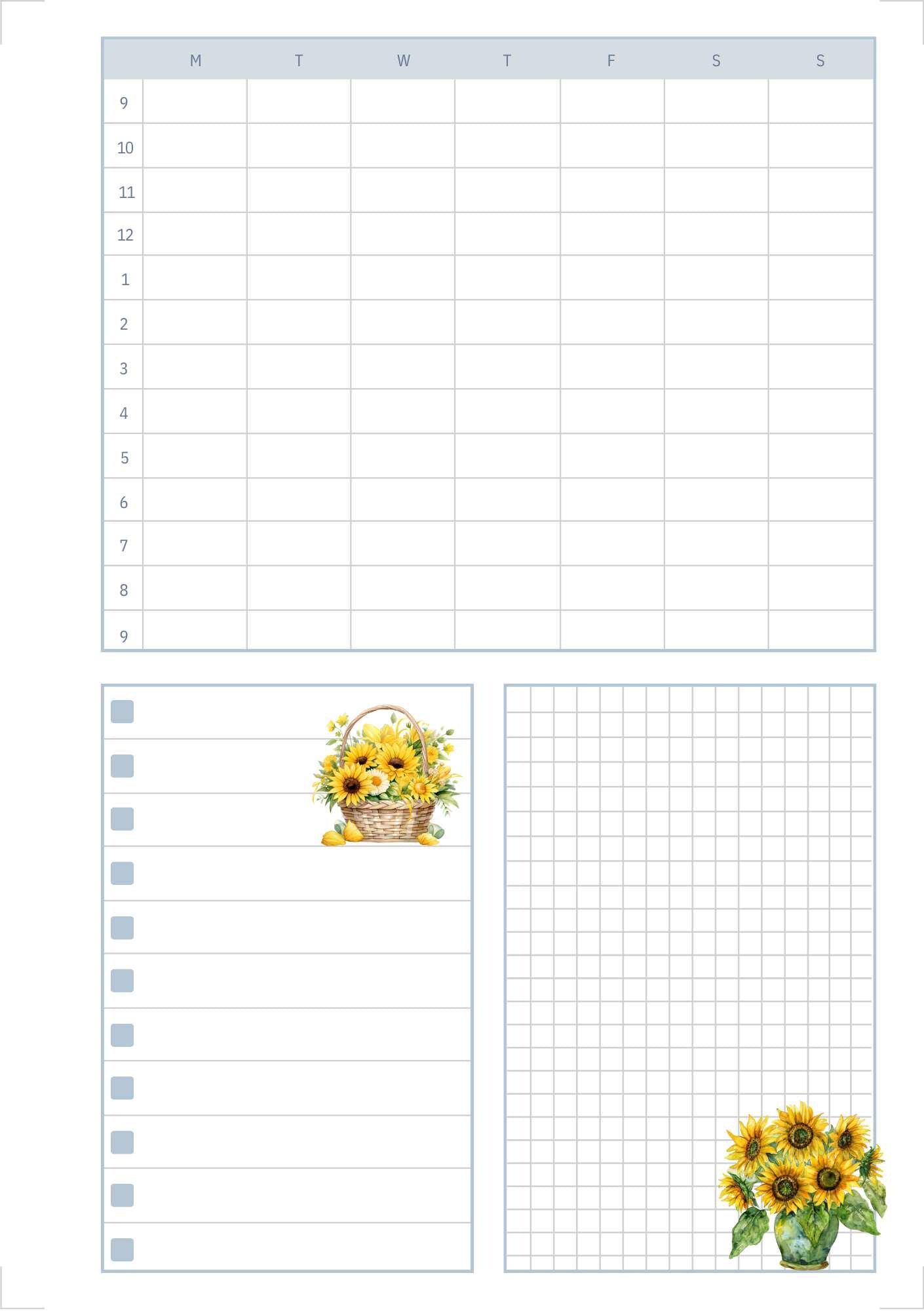 Quiet Wednesday Planner Pages | Beauty of God & Sunflowers Printable Collection