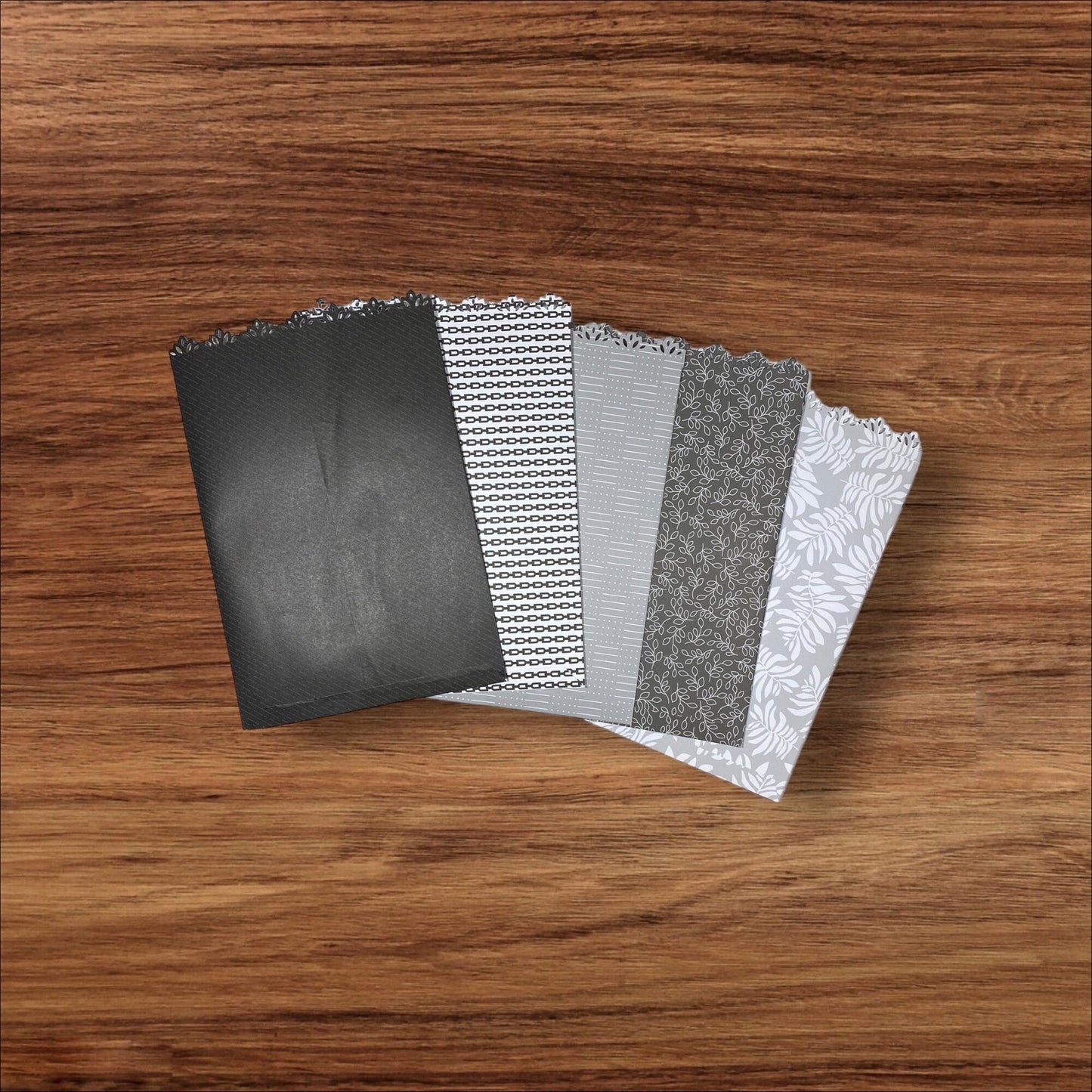 10 Flat Paper Bags, 5.25" x 7.75" Handmade Gift Bag, Junk Journal Supplies, Flat Decorative Edge Sack, Crafting Supplies, Free USA Shipping