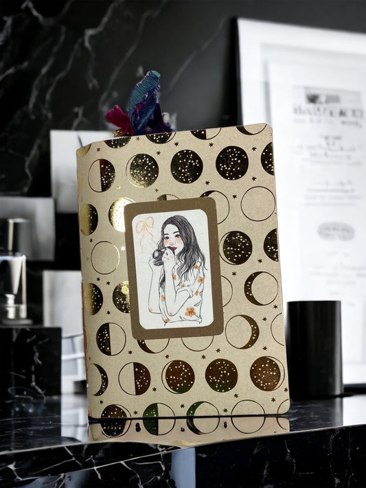 Grungy Photo Time Junk Journal | B6 Scrapbook Planner | Handmade Lace Trim Writing Notebook | Pockets, Tags & Journaling Cards