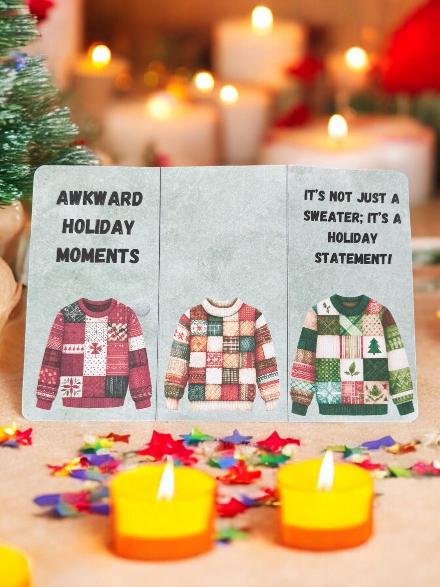 It’s Not Just a Sweater Junk Journal | Ugly Sweater Inspired Folio | Handmade Patchwork Art Journal | Small Winter Folio Gift for Mom