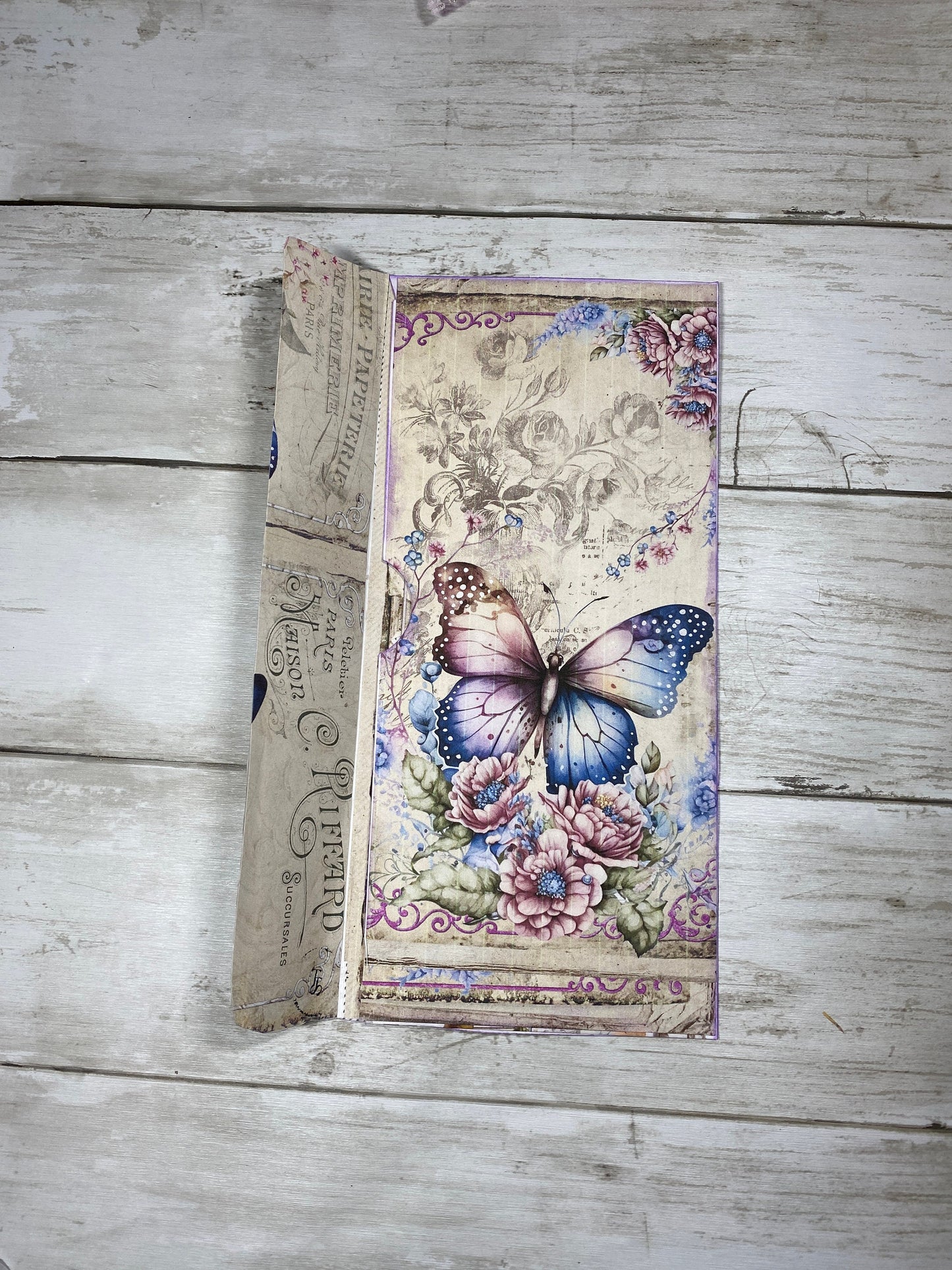 Collaged Owl Window Envelope Add-On | Pink & Purple Junk Journal Pocket | Handmade Ephemera | $3 Add to Order