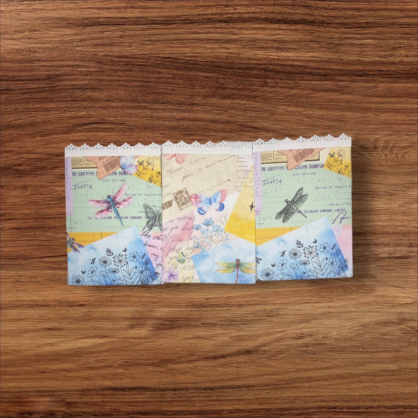 Handcrafted Flat Paper Bags | Junk Journal Supply | DIY Gift Wrapping Bags | Scrapbook Ephemera | Party Favor Bags