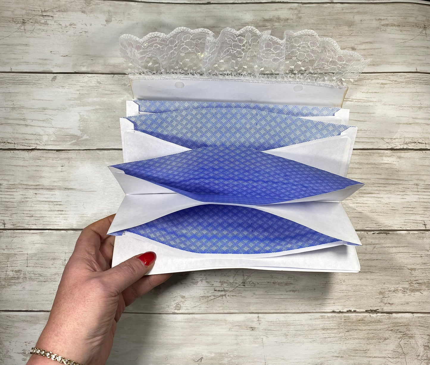 Expandable Ephemera Organizer | Junk Journal Storage Folder | Lace Trim Receipt Holder | Cash Envelope Budgeting File