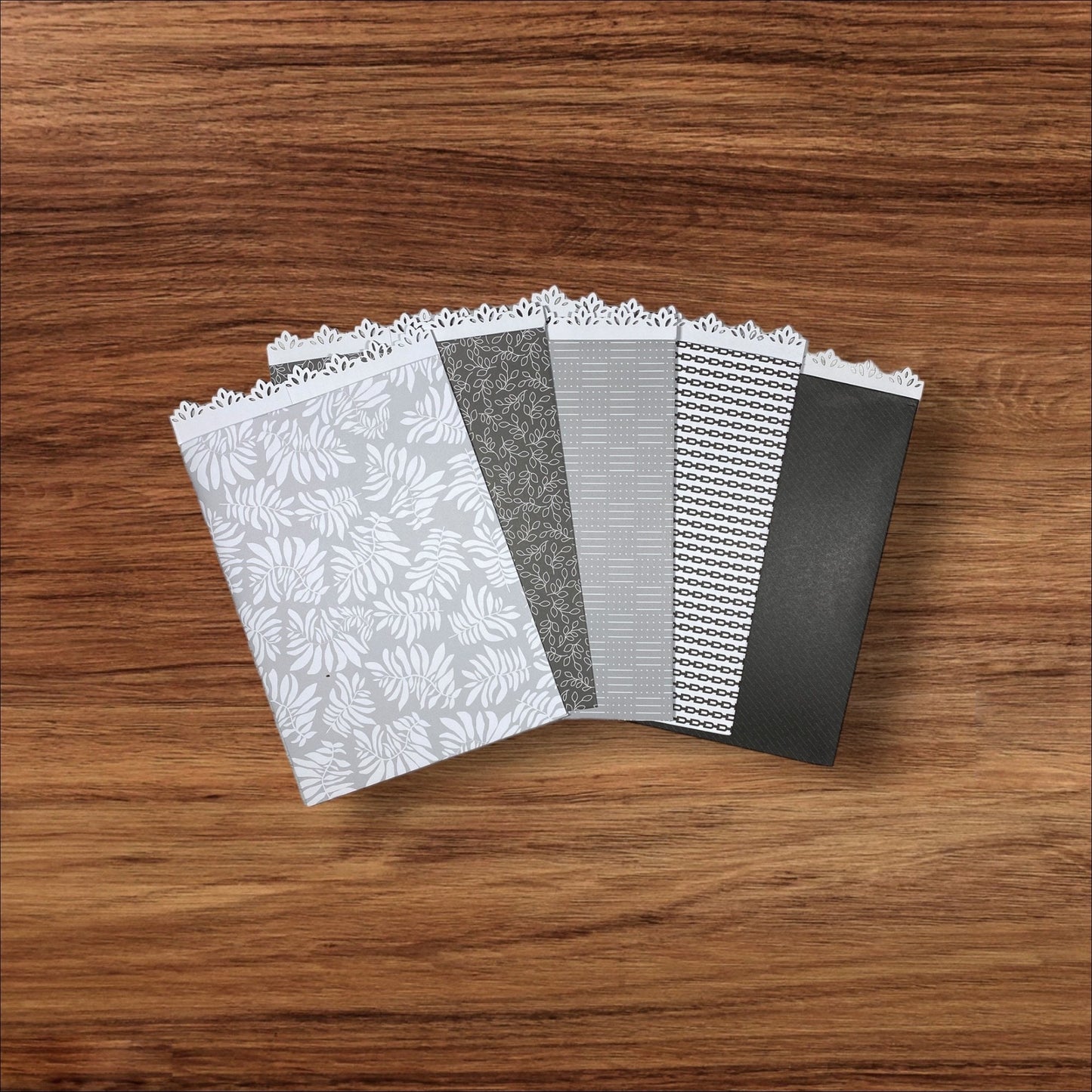 10 Flat Paper Bags, 5.25" x 7.75" Handmade Gift Bag, Junk Journal Supplies, Flat Decorative Edge Sack, Crafting Supplies, Free USA Shipping