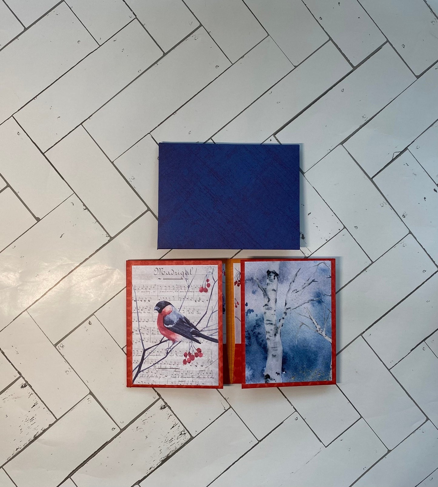 Cardinals Artist Cards Notebook, ATC Book, Art Cards Editions and Originals, ACEO, Gift Card Holder, Tiny Arts, Folio, Paper Wallet