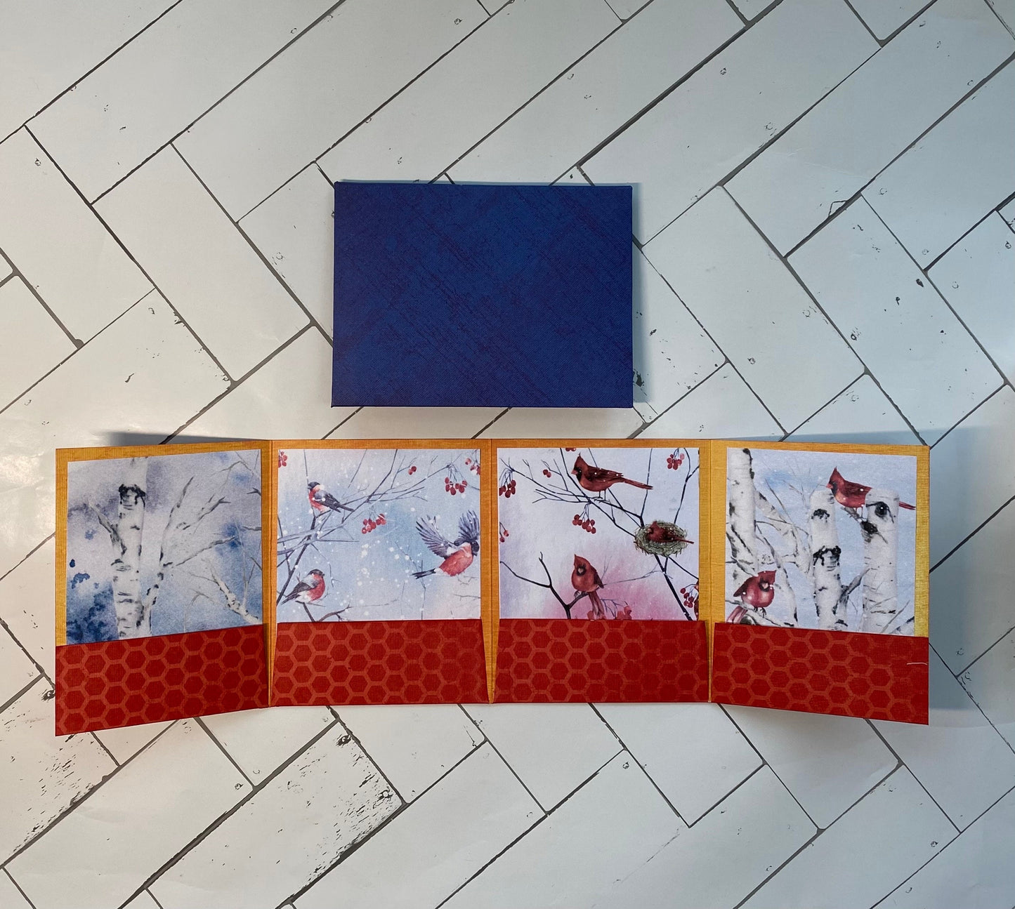 Cardinals Artist Cards Notebook, ATC Book, Art Cards Editions and Originals, ACEO, Gift Card Holder, Tiny Arts, Folio, Paper Wallet