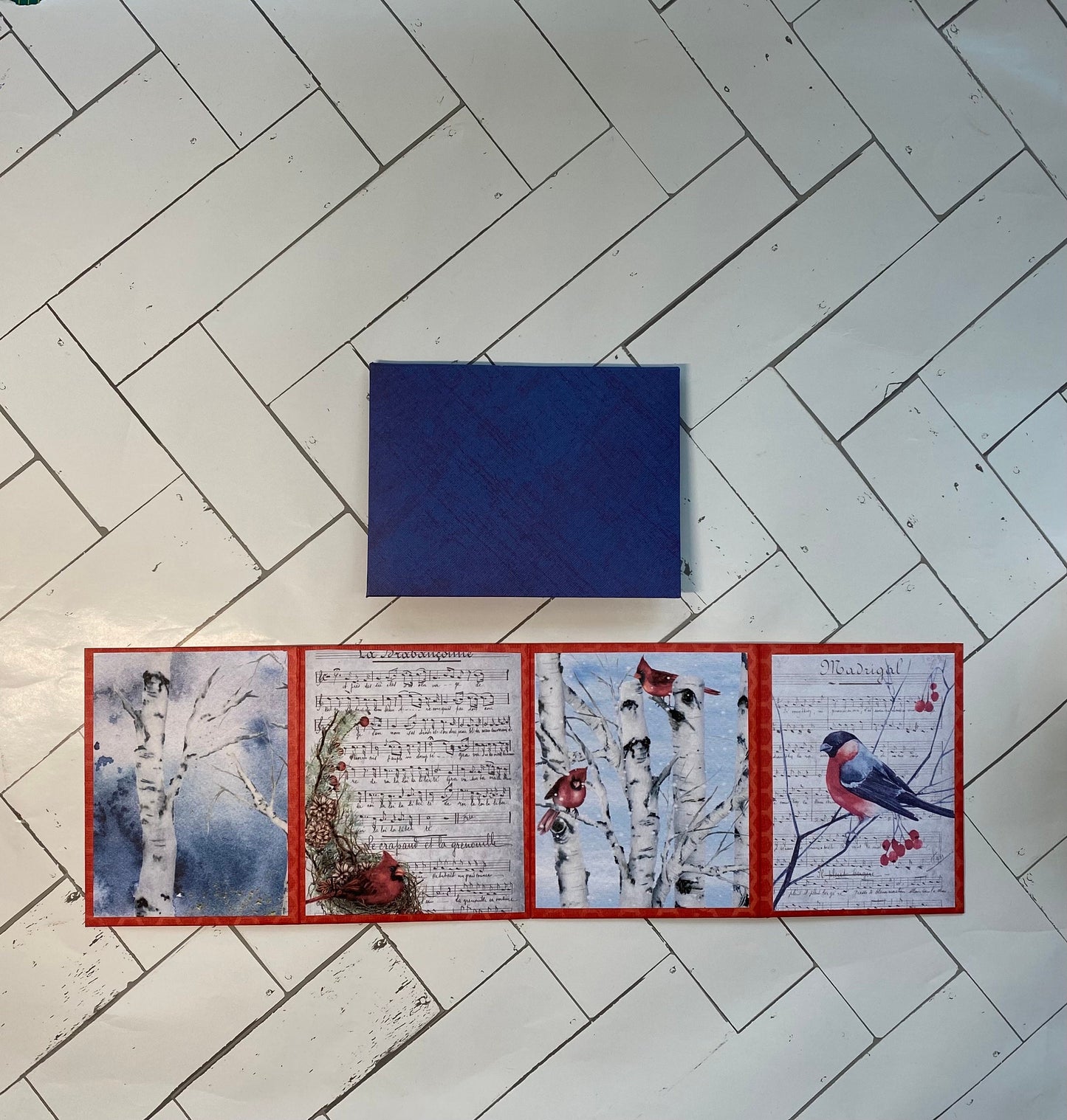 Cardinals Artist Cards Notebook, ATC Book, Art Cards Editions and Originals, ACEO, Gift Card Holder, Tiny Arts, Folio, Paper Wallet