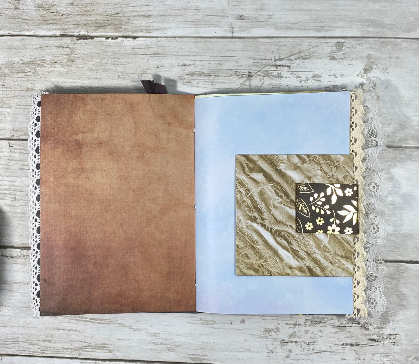 Healing Garden Journal – Celestial Grid Notebook with Watercolor Label | Faith & Restoration Series | Handmade Prayer or Reflection Notebook