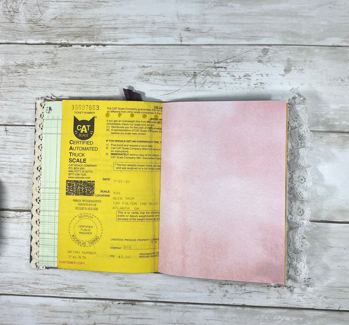 Healing Garden Journal – Celestial Grid Notebook with Watercolor Label | Faith & Restoration Series | Handmade Prayer or Reflection Notebook