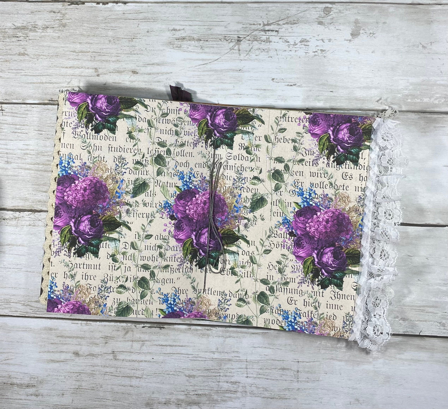 Healing Garden Journal – Celestial Grid Notebook with Watercolor Label | Faith & Restoration Series | Handmade Prayer or Reflection Notebook