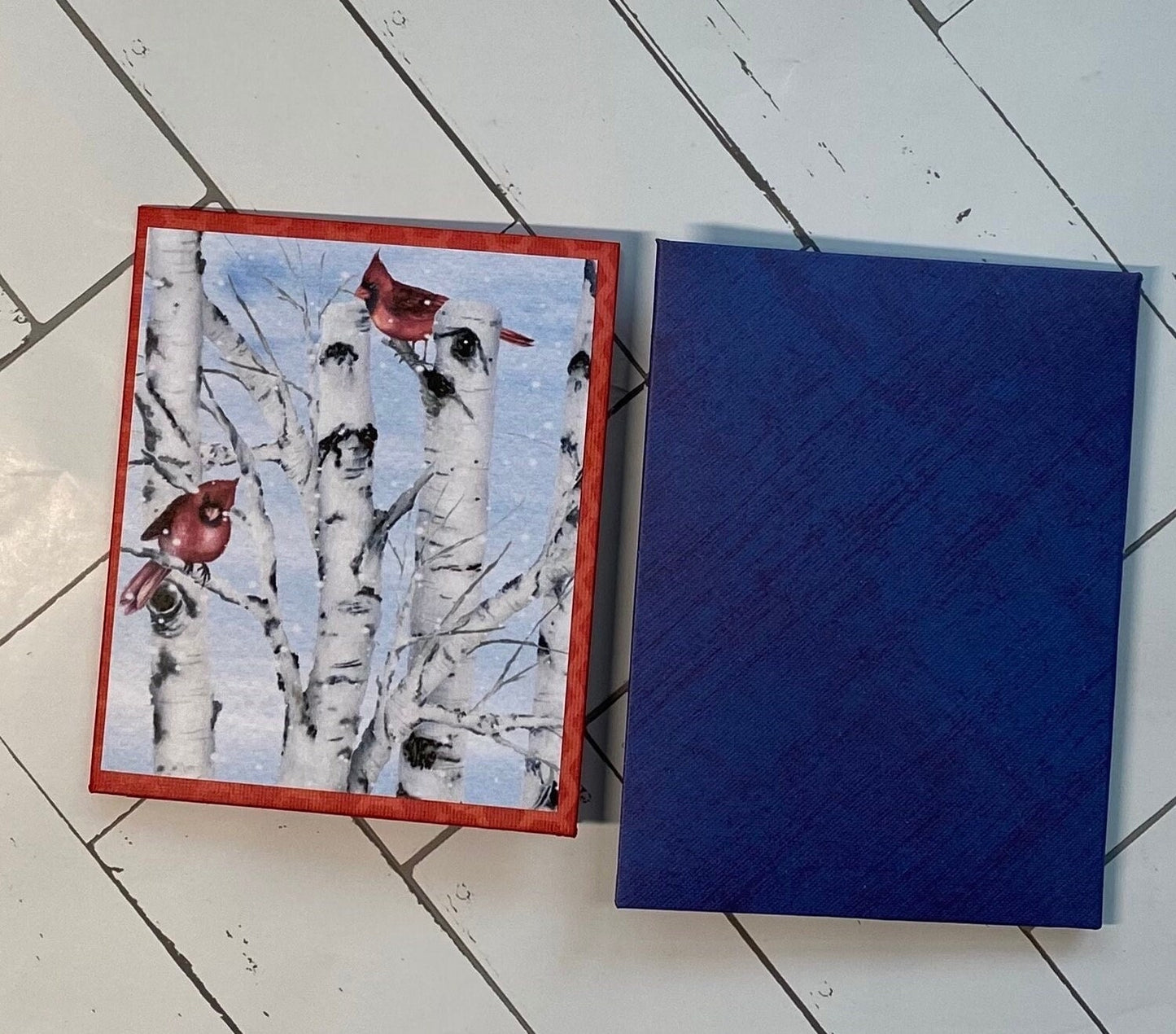 Cardinals Artist Cards Notebook, ATC Book, Art Cards Editions and Originals, ACEO, Gift Card Holder, Tiny Arts, Folio, Paper Wallet