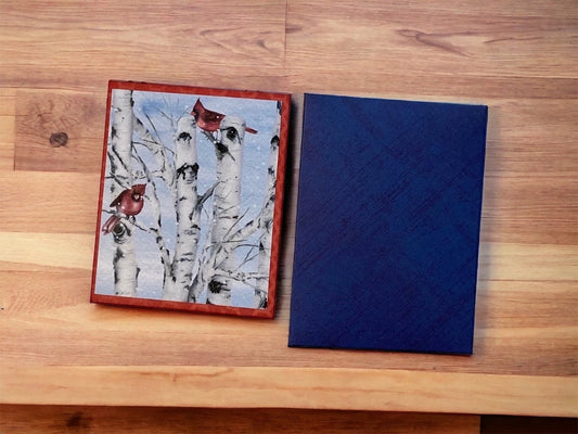 Cardinals Artist Cards Notebook, ATC Book, Art Cards Editions and Originals, ACEO, Gift Card Holder, Tiny Arts, Folio, Paper Wallet