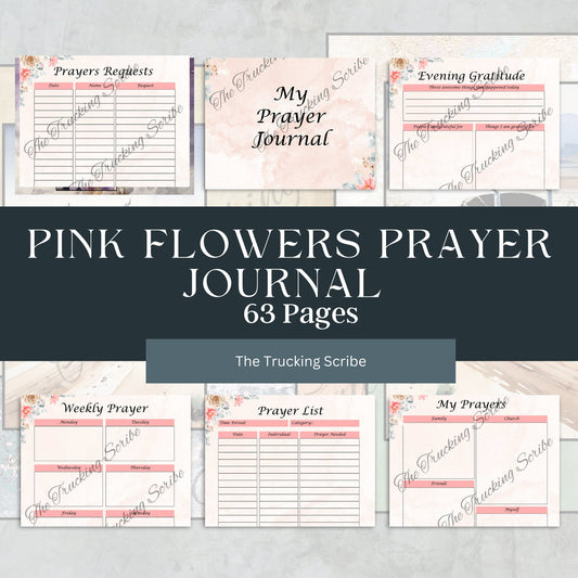 Pink Floral Prayer Journal: Undated Scripture Log (Digital Download)