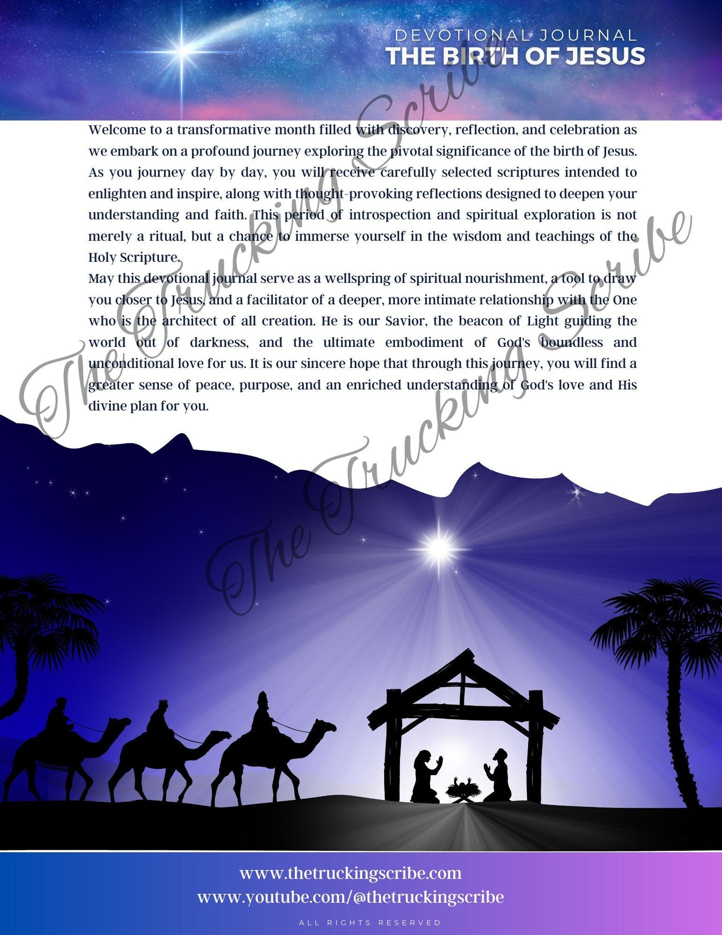 Birth of Jesus Devotional Journal: 31-Day Bible Prompts (Digital Download)