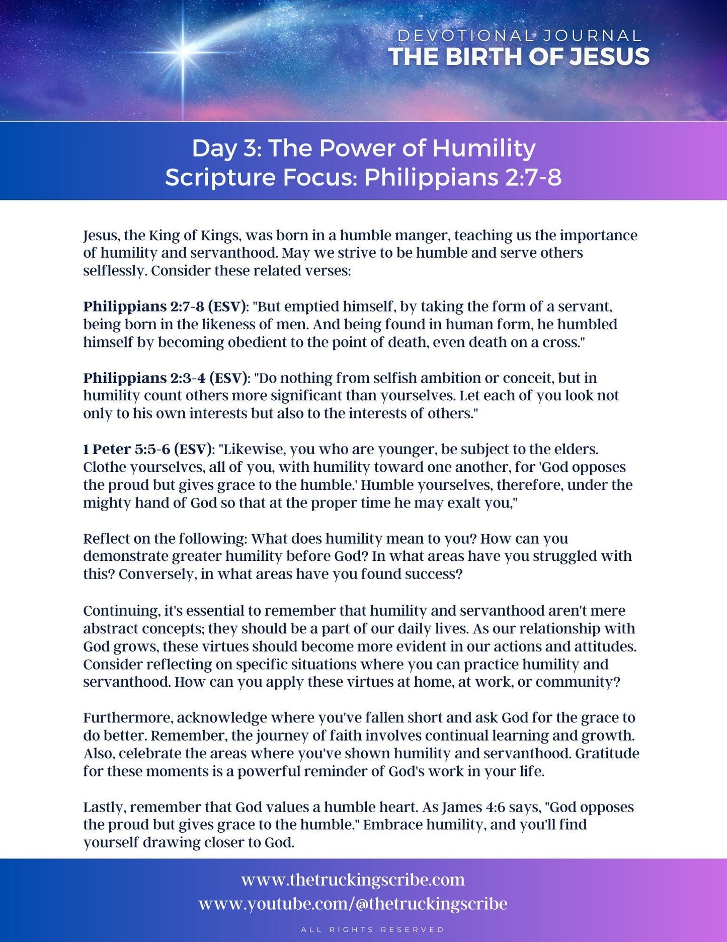 Birth of Jesus Devotional Journal: 31-Day Bible Prompts (Digital Download)