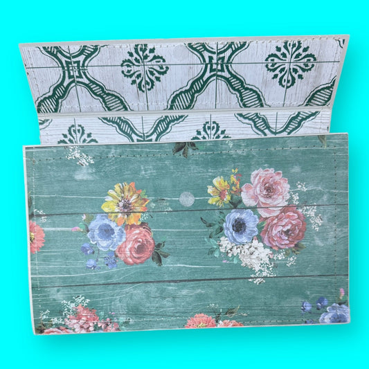 Floral Farmhouse Accordion Ephemera Organizer, Expandable Envelope, Filing System, Recipe Book, Expanding Storage Folder, Coupon File