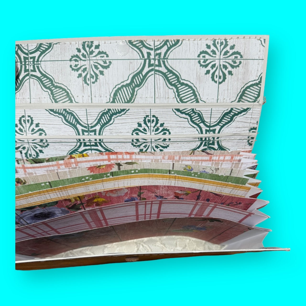 Floral Farmhouse Accordion Ephemera Organizer, Expandable Envelope, Filing System, Recipe Book, Expanding Storage Folder, Coupon File