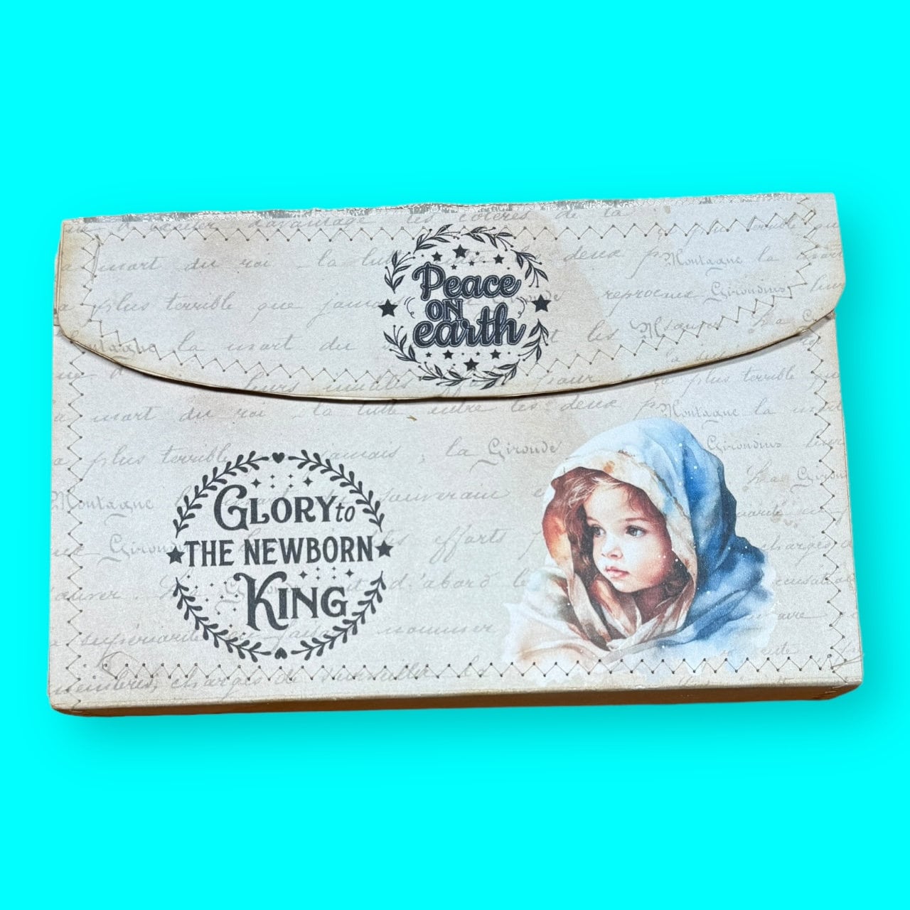 The Birth of Jesus Accordian Wallet Ephemera Organizer, Expandable Envelope, Filing System, Recipe Book, Expanding Storage, Coupon folder