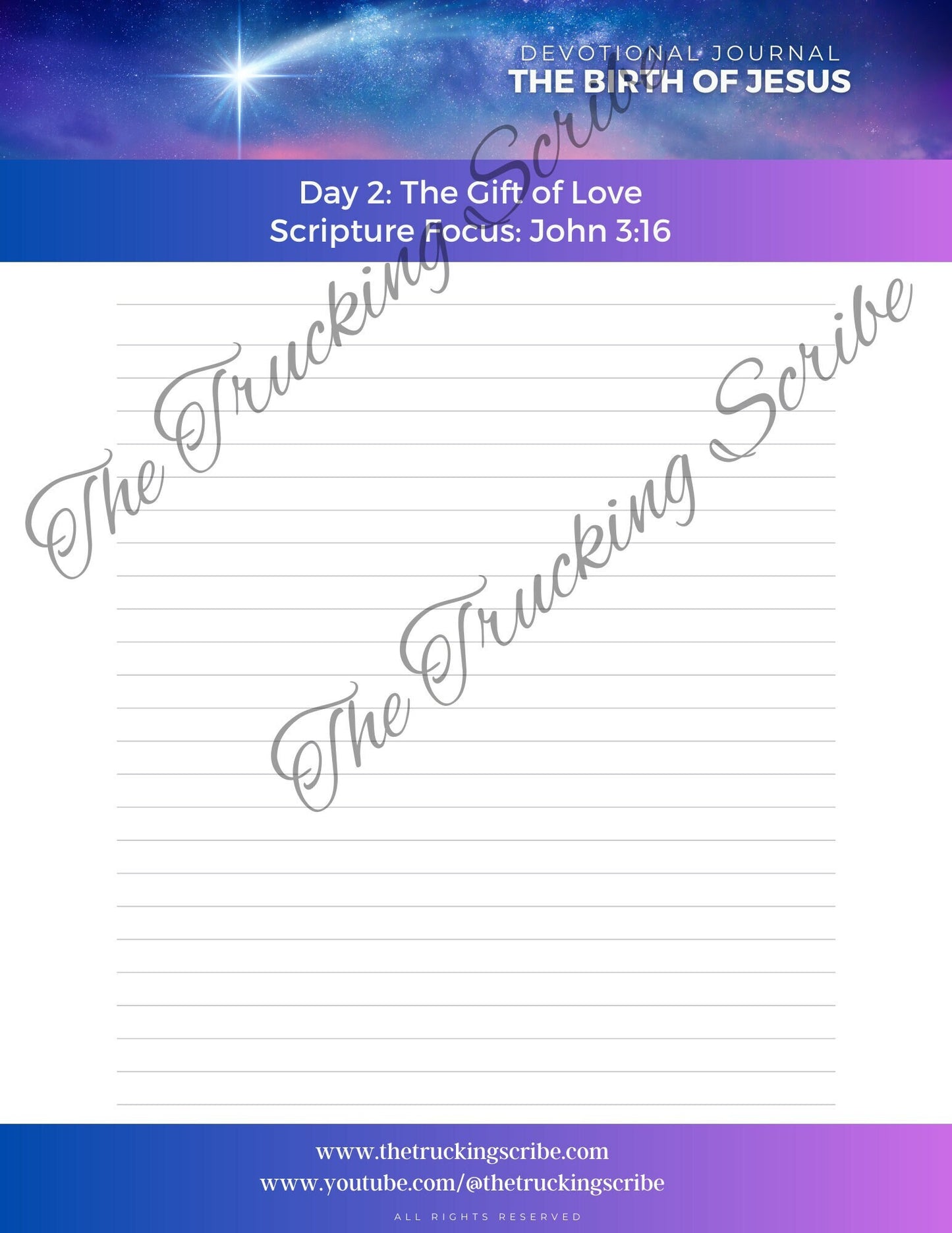 Birth of Jesus Devotional Journal: 31-Day Bible Prompts (Digital Download)