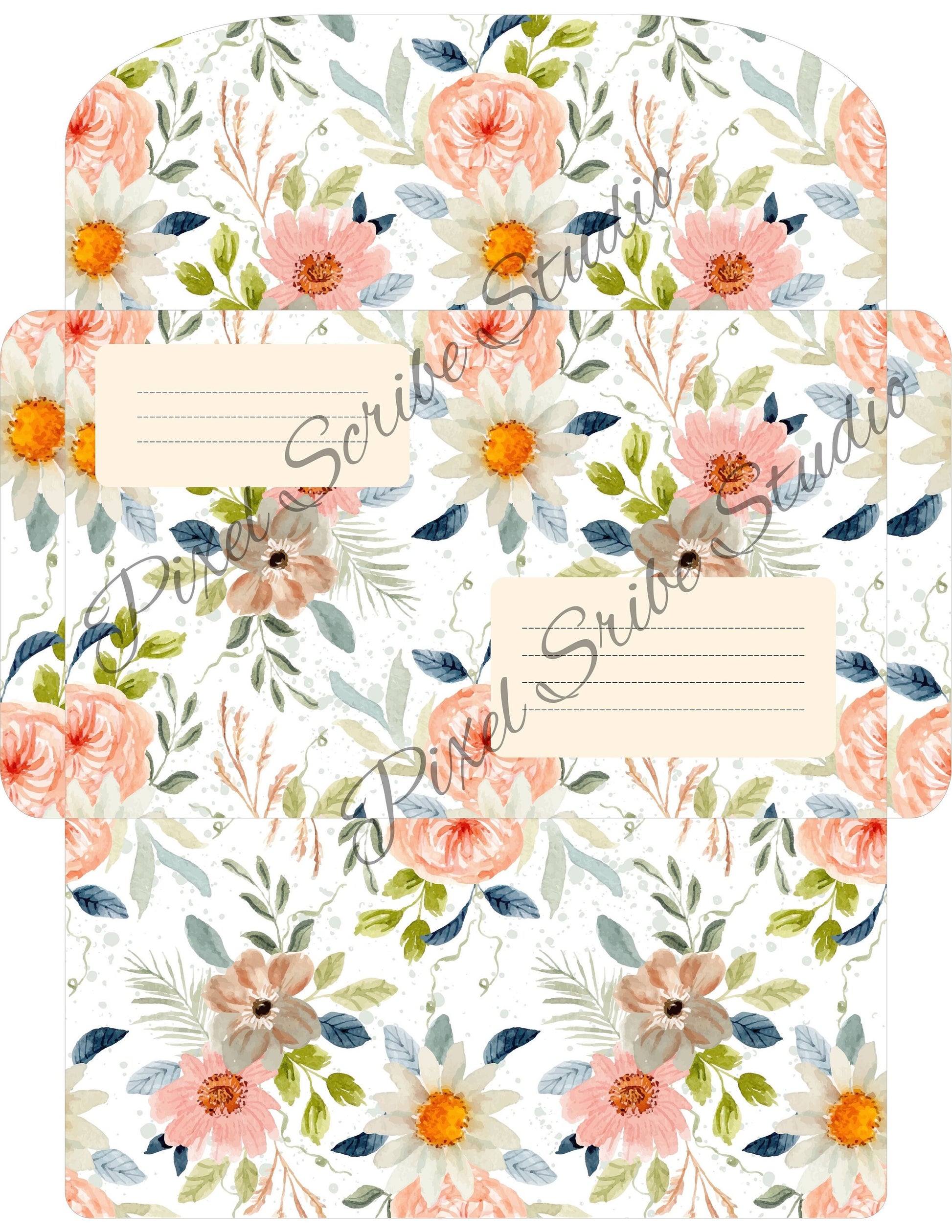 Floral Printable Envelopes | 5 Vintage-Style Stationery Designs for Happy Mail, Journaling & Handmade Letters PDF