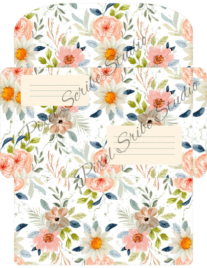 Floral Printable Envelopes | 5 Vintage-Style Stationery Designs for Happy Mail, Journaling & Handmade Letters PDF