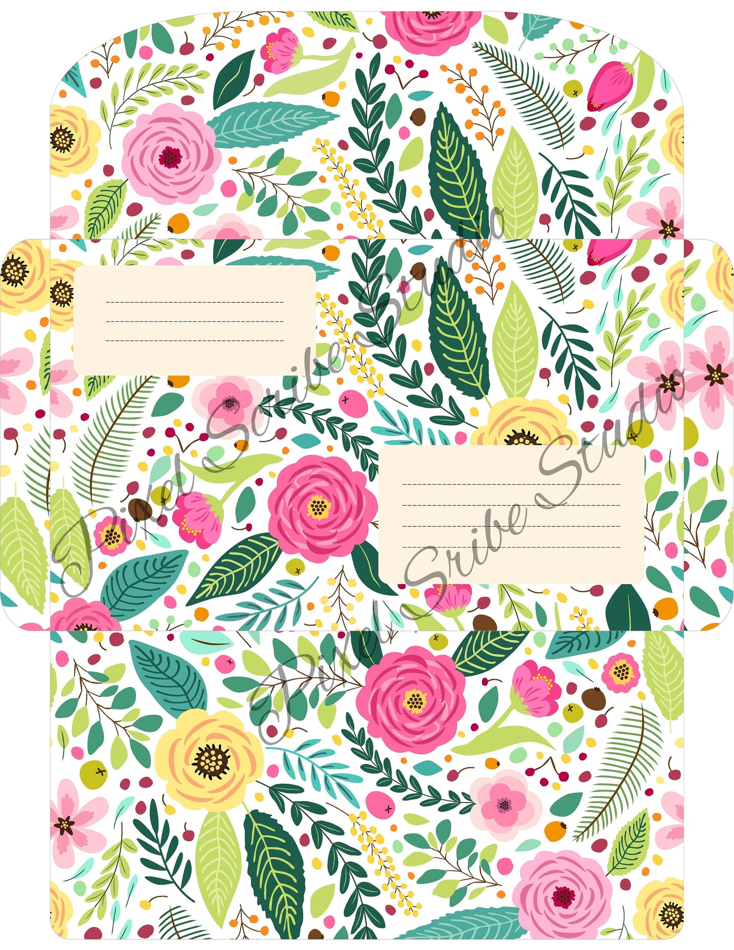 Floral Printable Envelopes | 5 Vintage-Style Stationery Designs for Happy Mail, Journaling & Handmade Letters PDF
