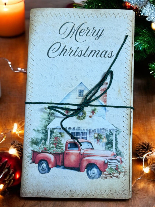 Vintage Christmas On The Farm Trifold Folio, Old Farmhouse Junk Journal, Rustic Barn Pages, Cozy Farm Animals, Homespun Theme